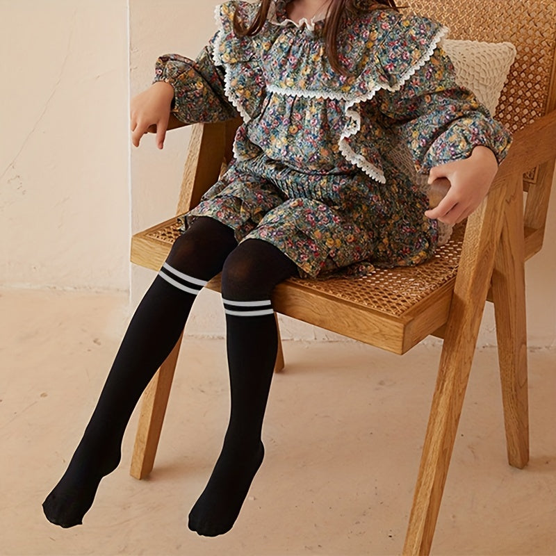 Girls Striped Pantyhose: Comfortable Elastic Leggings for Summer and Spring