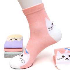 6 Pairs Soft Kitty Socks for Women