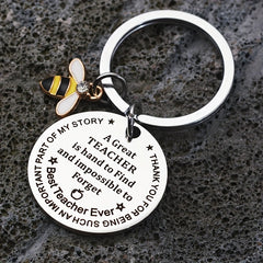 Teacher's Keychain A Great Teacher Is Hard To Forget Graduation Gift