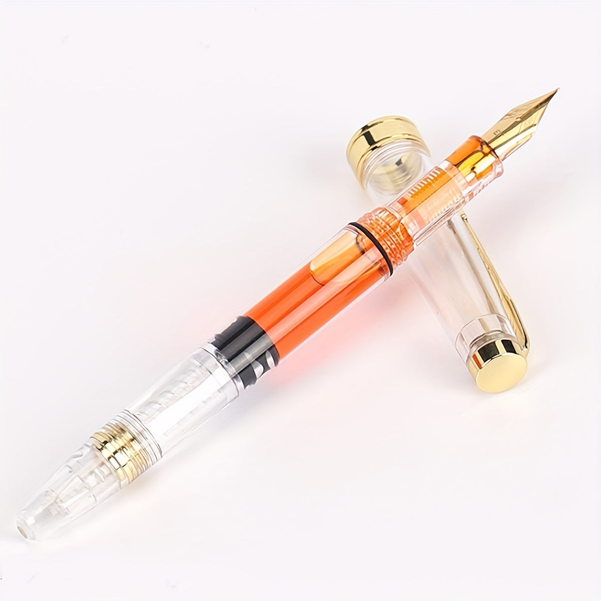 Clear Demonstrator Fountain Pen Fine Nib Silver Clip