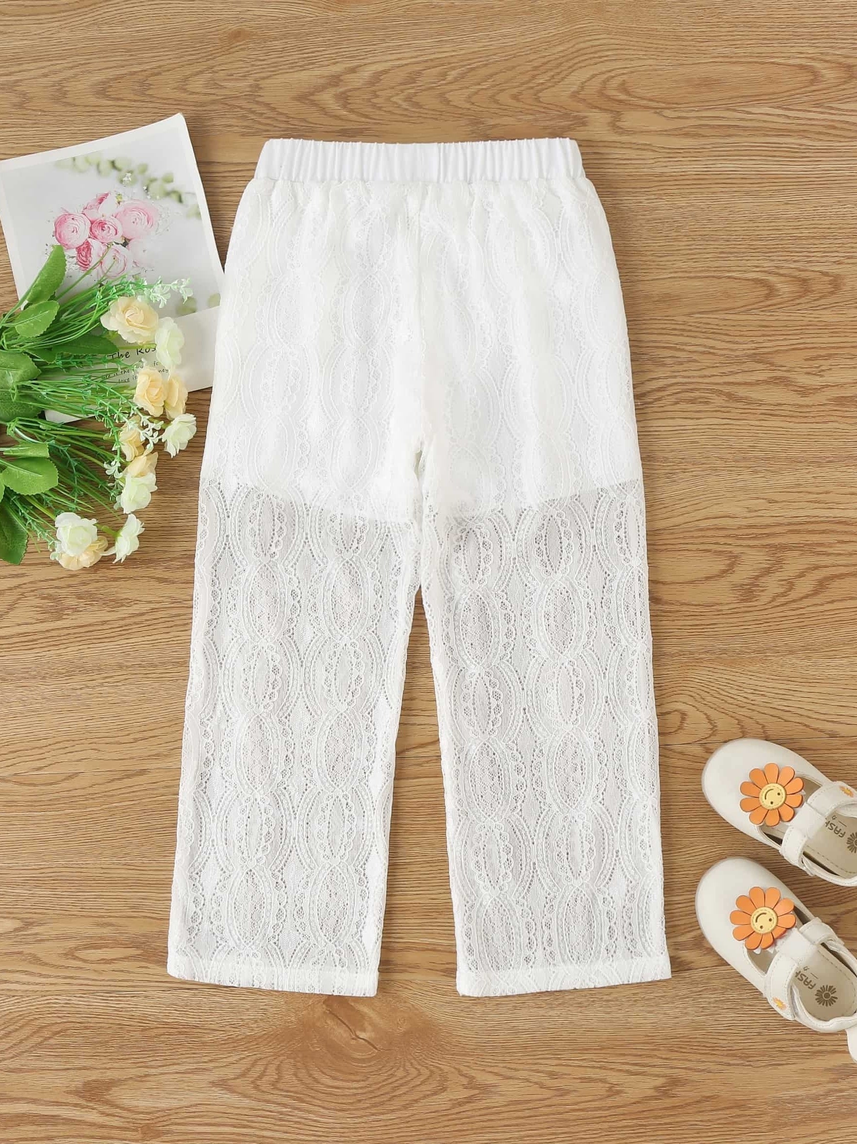 Girls Lace Pants Comfortable Casual Trousers For Summer