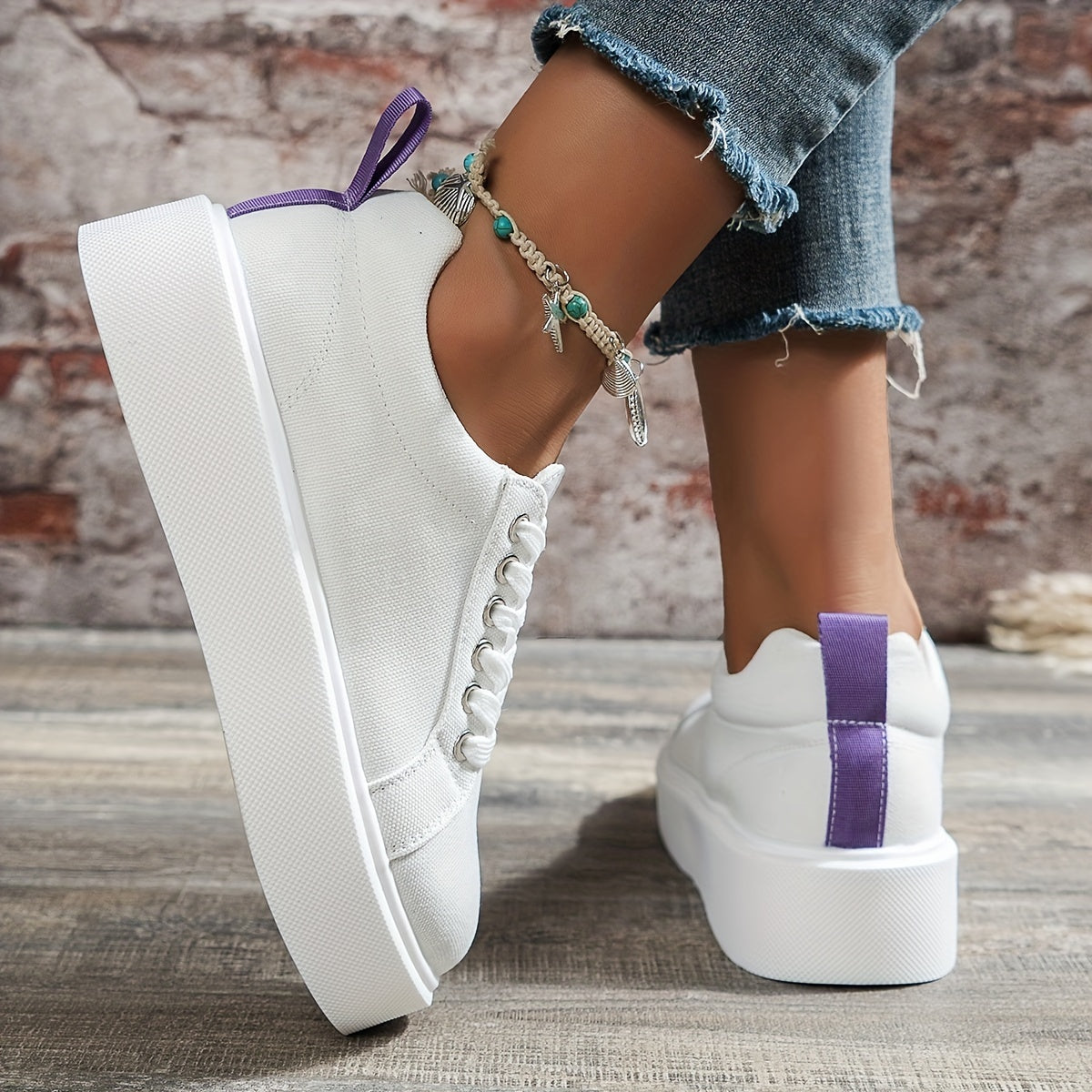 Women's Platform Skate Shoes Casual Lace Up Outdoor Sneakers