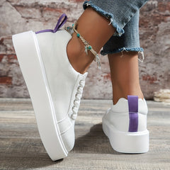 Women's Platform Skate Shoes Casual Lace Up Outdoor Sneakers