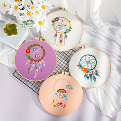 Embroidery Kit Aeolian Bells Dream Catcher Pattern Bag 4pcs Set