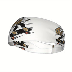 Skateboard Sports Headband Sweat Wicking Stretchy Breathable Polyester