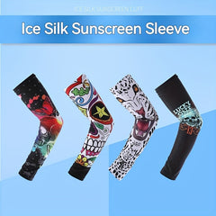 6pcs Tattoo Sleeve Ice Large Flower Arm Sleeves Lightweight Sunscreen Sleeves