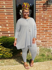 Solid Long Sleeve Top & Leggings Set