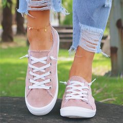 Non Slip Lace Up Walking Shoes Lightweight & Breathable Flat Shoes Women