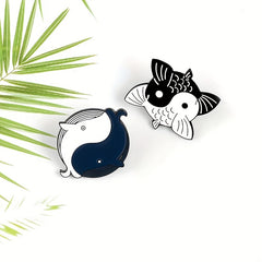 Cartoon Whale Alloy Brooch for Collar Clothes Decoration