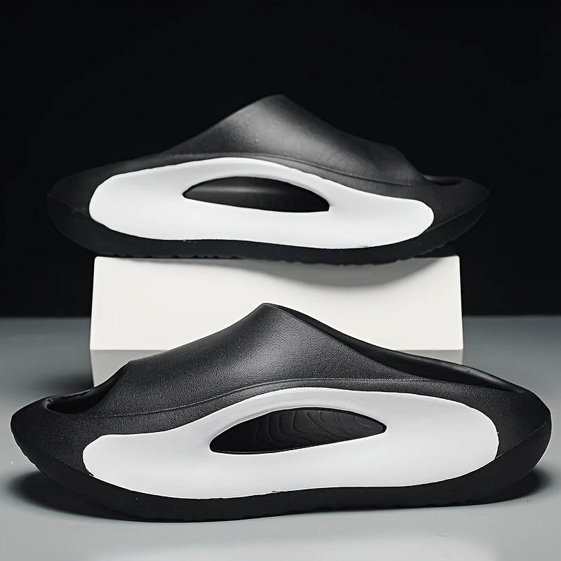 Men's Colour Block Slippers Comfy Non Slip Open Toe Slides
