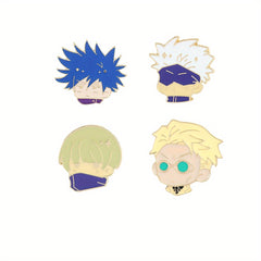 4pcs Cartoon Character Brooch Y2K Enamel Pin Metal Paint Badge