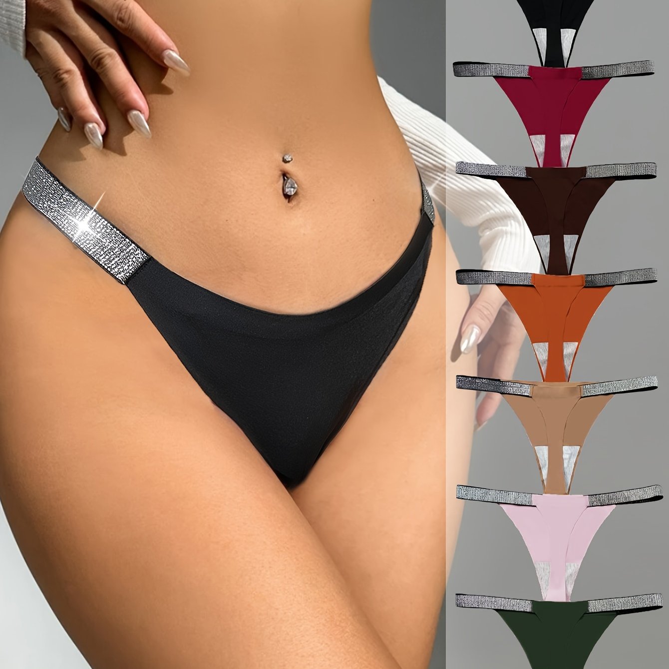 Solid Thongs Soft & Comfy Intimates Panties Women's Lingerie