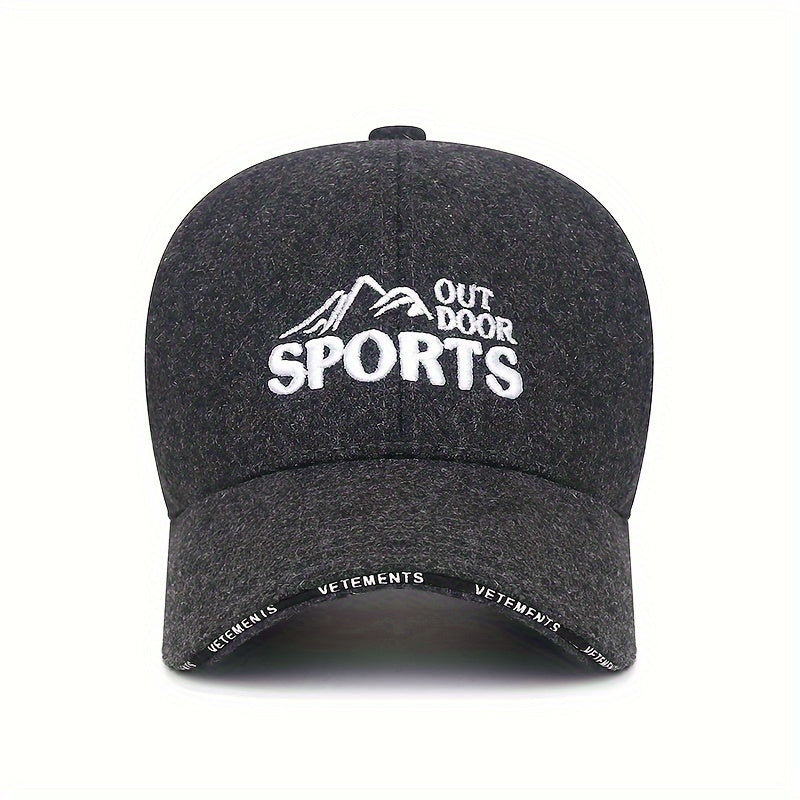Letter Embroidered Winter Baseball Cap Middle aged And Elderly Cap Outdoor Cap