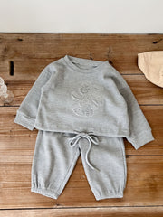 Baby Girl Animal Print Outfit Long Sleeve Pullover Top & Pants Suit
