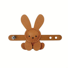 Fluffy Bunny Bag Charm - Soft Pastel Beige Rabbit Purse Decoration