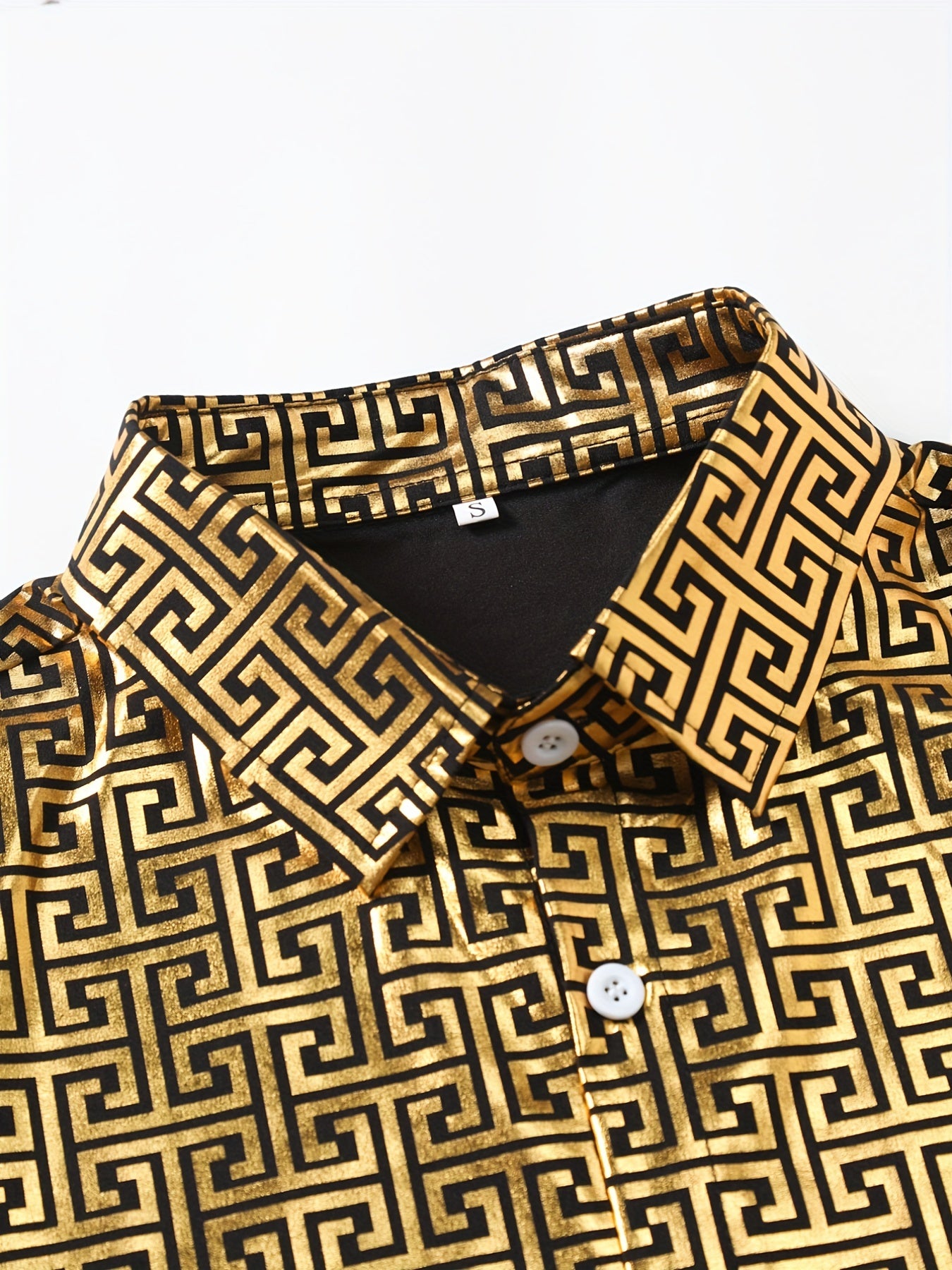 Geometric Print Men's Casual Short Sleeve Shirt