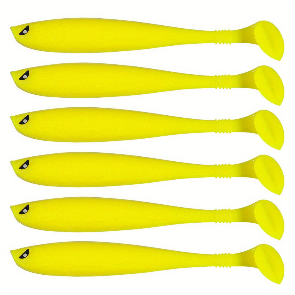 6pcs Soft Silicone Fishing Lure Minnow Bait 3.54in 4.1g for Saltwater Freshwater