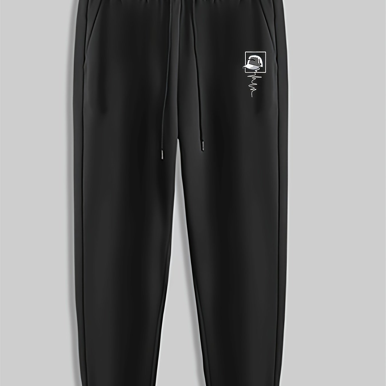 Hat Print Men's Pants Drawstring Sweatpants Casual Trousers Spring Autumn