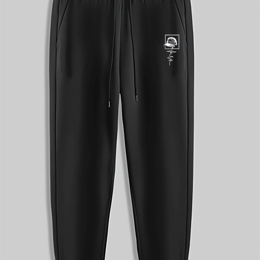 Hat Print Men's Pants Drawstring Sweatpants Casual Trousers Spring Autumn
