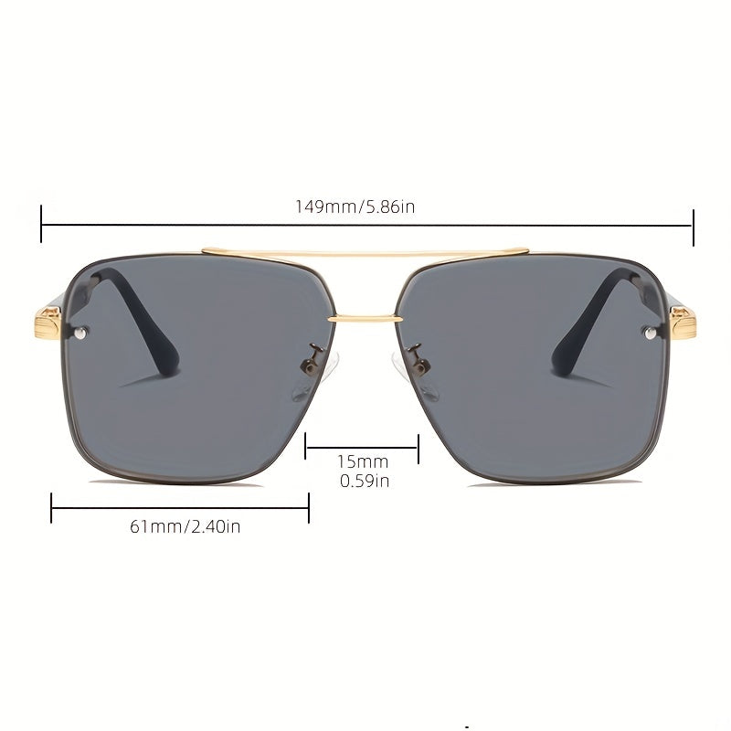 Men's Sunglasses Vintage Half Frame Cut Edge UV Protection