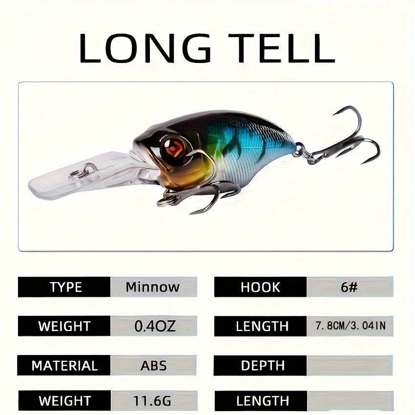 8pcs Crankbait Fishing Lures Wobbler Hard Bait 3D Eyes Freshwater Saltwat