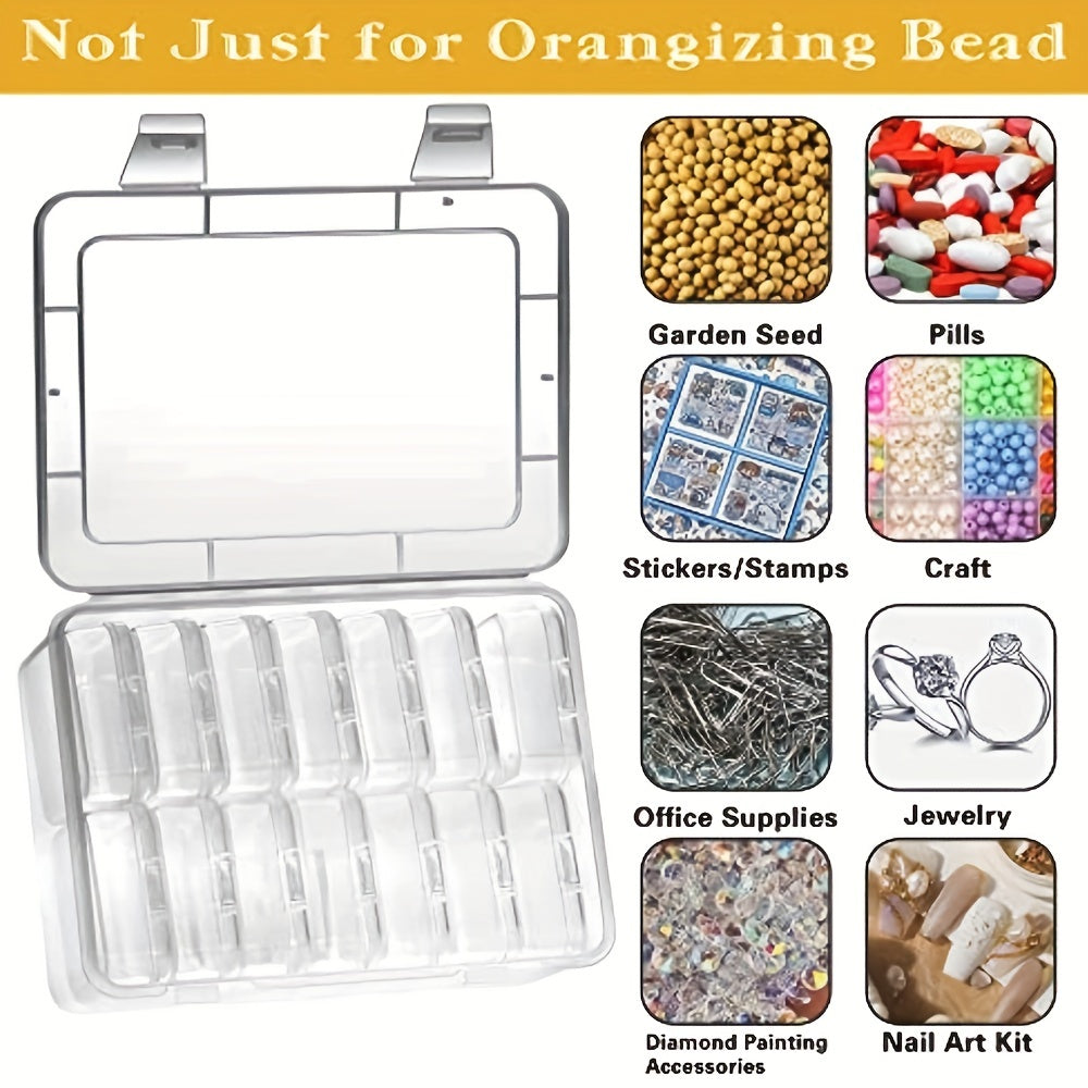 15pcs Small Bead Organizers Plastic Storage Cases Mini Clear Boxes
