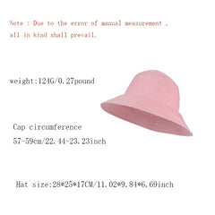 Wide Brim Bucket Hat Straw Sunscreen Fisherman Cap