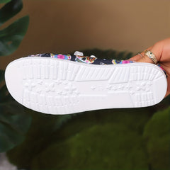 Colorful Skull Pattern Slip-On Canvas Sneakers for Halloween