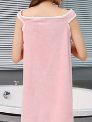 Soft Coral Fleece Nightdress with Pockets