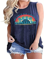 Rainbow Print Sleeveless Tank Top for Women