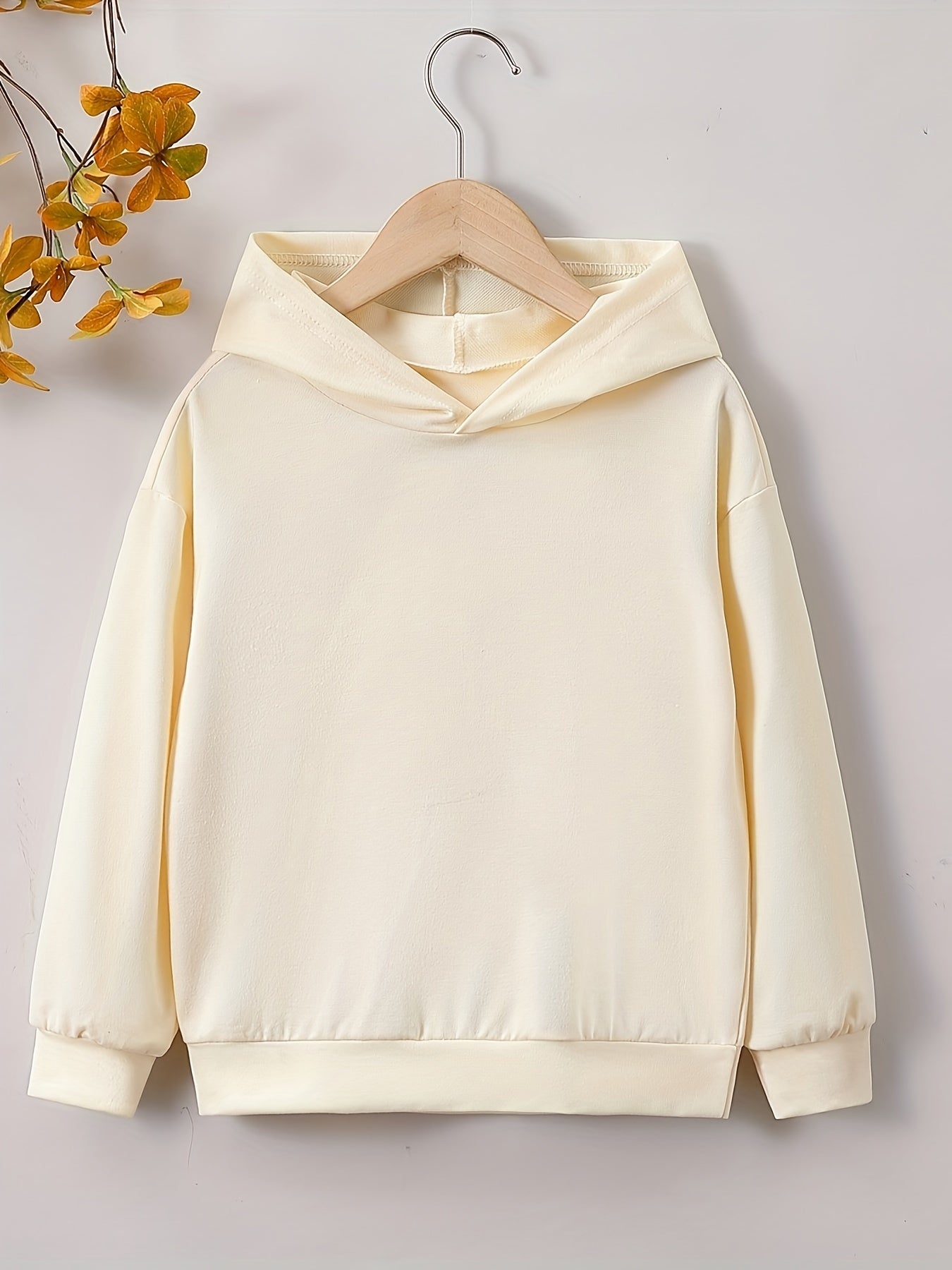 Girls Letter Print Hooded Sweatshirt Long Sleeve Pullover Hoodie