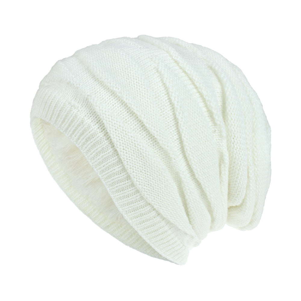 Argyle Knit Fleece Beanie Hat Soft Winter Hat Warm Skull Cap Unisex