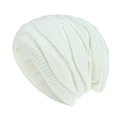Argyle Knit Fleece Beanie Hat Soft Winter Hat Warm Skull Cap Unisex