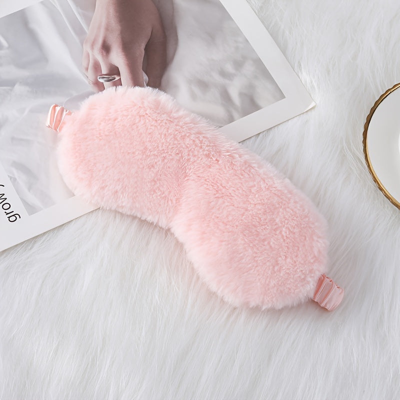 Plush Soft Eye Mask Blackout Comfy Blindfold Travel Rest Night Shift Nap