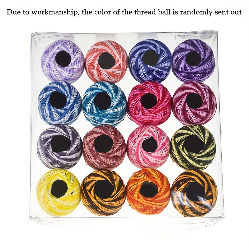 Embroidery Thread 16 Mixed Colors DIY Hand Knitting Wool Hair Clip Rubber Band