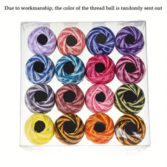 Embroidery Thread 16 Mixed Colors DIY Hand Knitting Wool Hair Clip Rubber Band