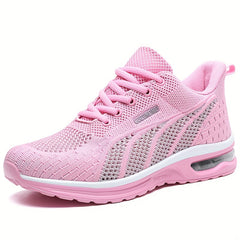 Women's Breathable Mesh Sneakers Comfortable Low Top Lace Up Shoes