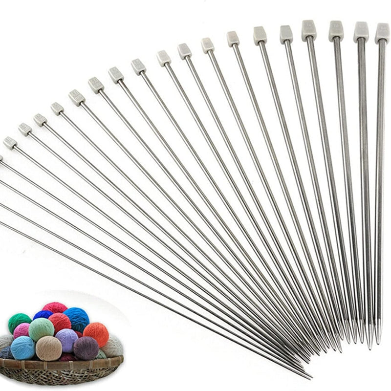 11 Pairs Stainless Steel Knitting Needles Set for Beginners