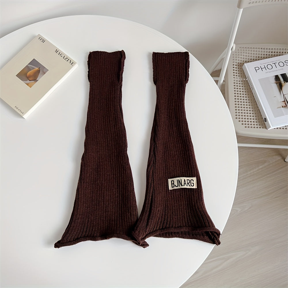 Rib Knit Leg Warmers Knee High Socks Women's Stockings