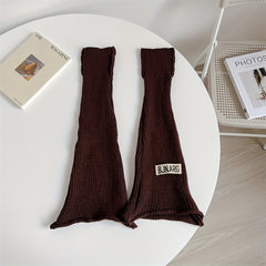 Rib Knit Leg Warmers Knee High Socks Women's Stockings