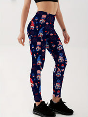 Christmas Tree Snowman Printed Yoga Pants for Women