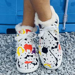Women's Winter Warm Casual Colorful Pattern Boots Comfortable Non slip