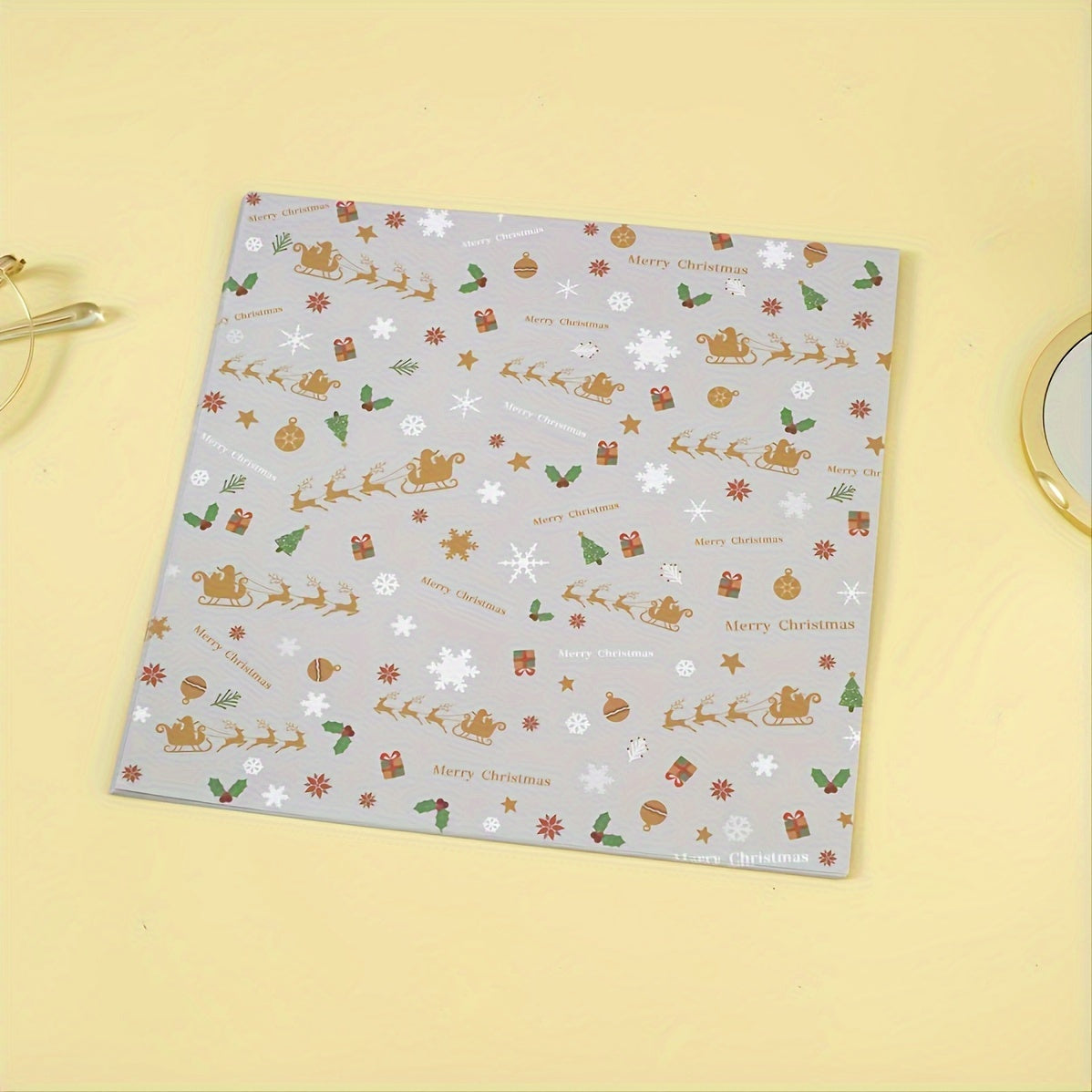 Adult Christmas Elements Double Sided Origami Paper Kit 50 Sheets