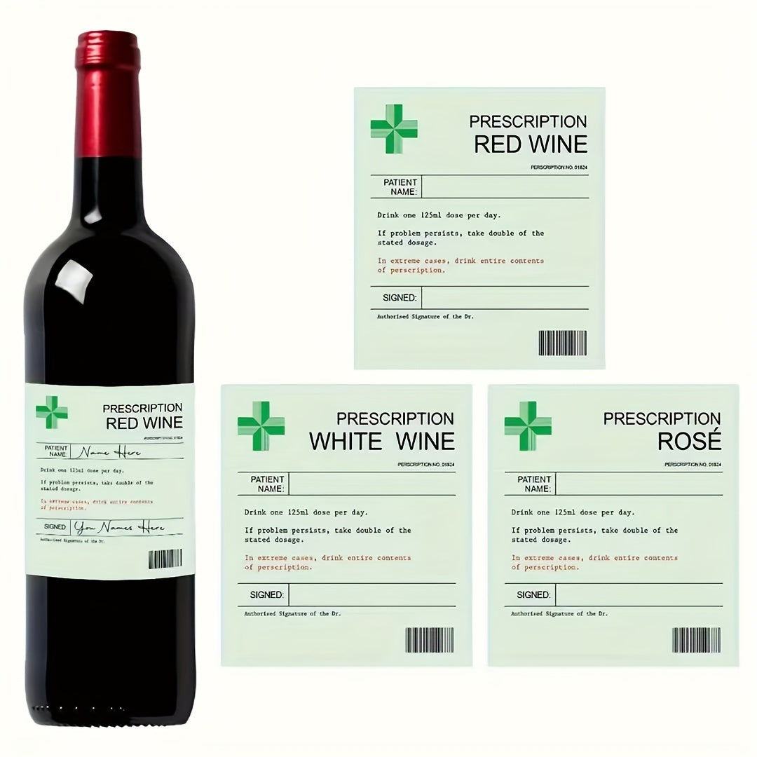 6pcs Funny Novelty Bottle Labels Funny Joke Happily Wine Bottle Label