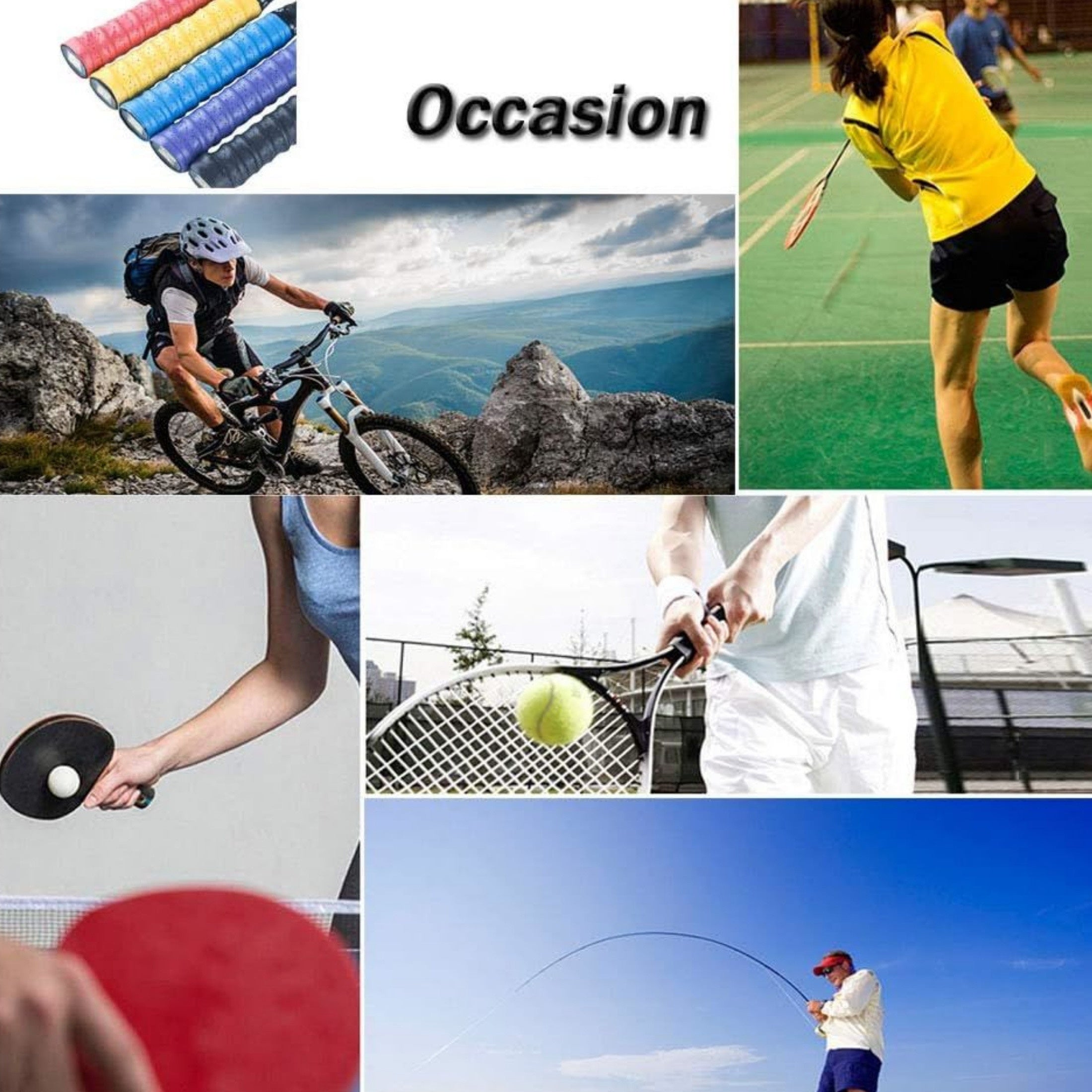 5pcs Badminton Racket Grip Tape Breathable Anti-slip Wrap