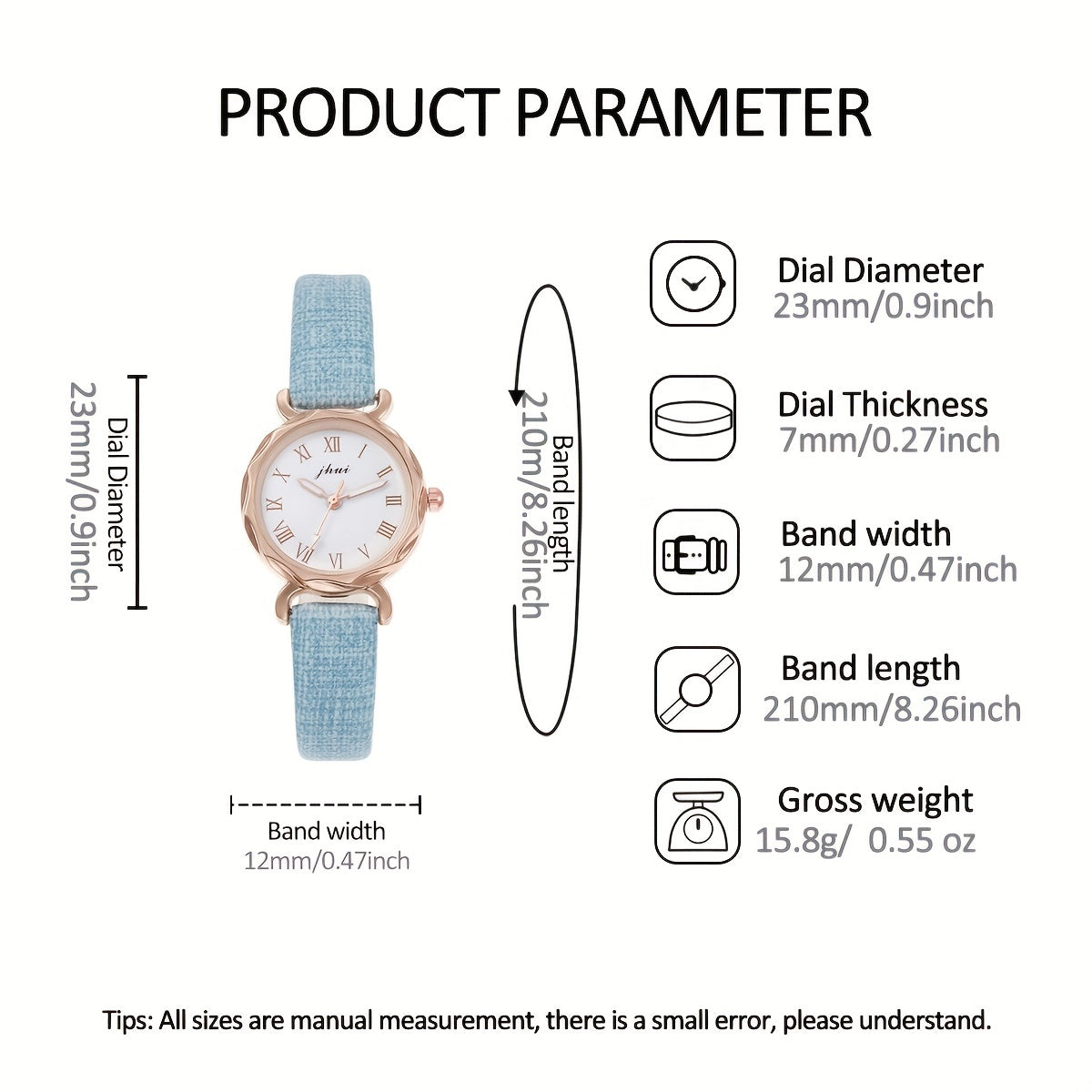 Alloy Heart Bracelet Watch Set for Kids