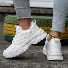 Solid Breathable Comfortable Heighten Chunky Sneakers for Women