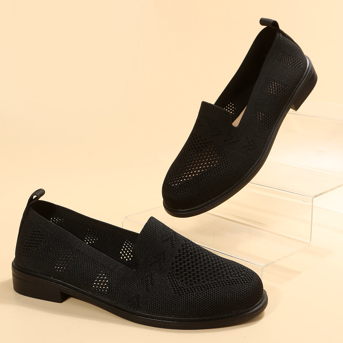 Women's Knit Slip On Flats Casual Non slip Loafers
