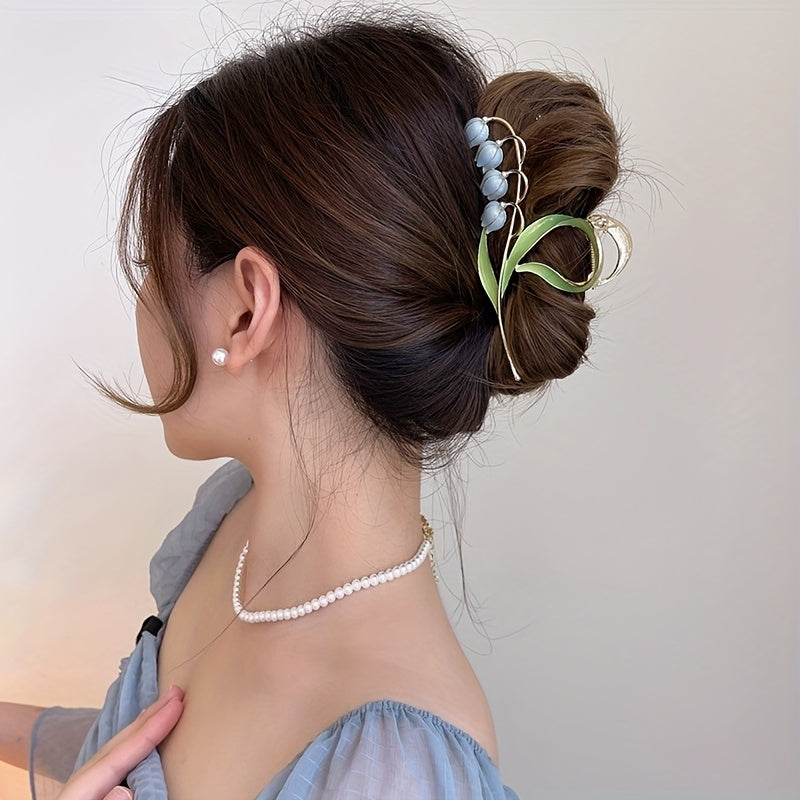 Vintage Flower Hair Clip with Daffodils & Four Flowers Fairy Hair Claw