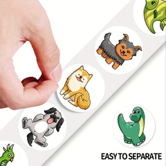 200pcs Cartoon Animals Stickers Roll Scrapbook DIY Gift Decoration